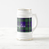 Douglas-Clan karierter schottischer Tartan Bierglas (VorderseiteRechts)