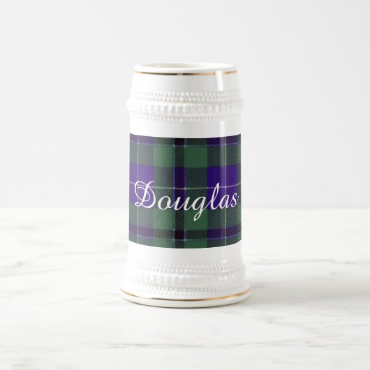 Douglas-Clan karierter schottischer Tartan Bierglas (Mittel)