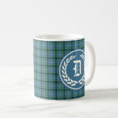 Douglas Clan Light Blue Ancient Tartan Monogram Kaffeetasse (VorderseiteRechts)