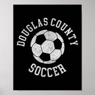 Douglas County Soccer Retro abgenutzt 90er Vintag Poster