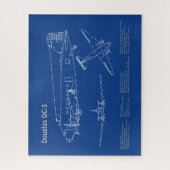 Douglas DC-3 - Airplane Blueprint Zeichn Plan AD Puzzle (Vertikal)