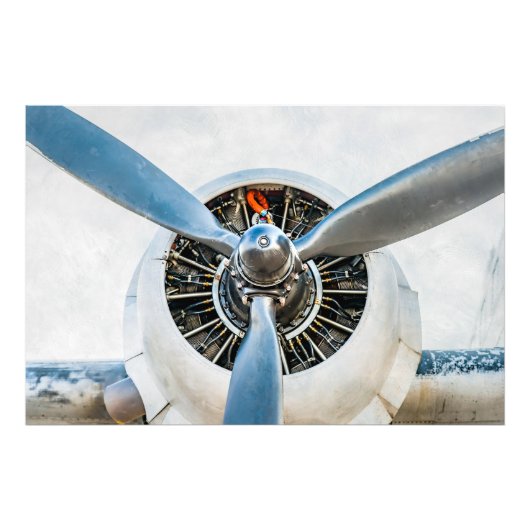 Douglas DC-3 Flugzeug. Propeller Fotodruck (Vorne)