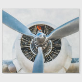 Douglas DC-3 Flugzeug. Propeller Geschenkpapier (Flach)