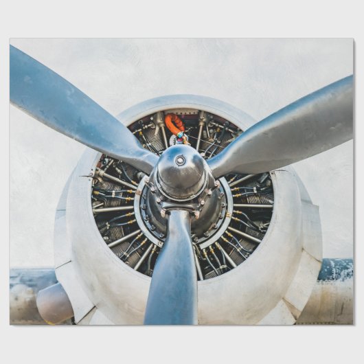 Douglas DC-3 Flugzeug. Propeller Geschenkpapier (Flach)