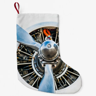 Douglas DC-3 Flugzeug. Propeller Kleiner Weihnachtsstrumpf