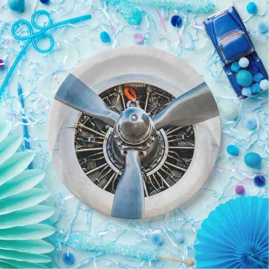 Douglas DC-3 Flugzeug. Propeller Pappteller (Party)