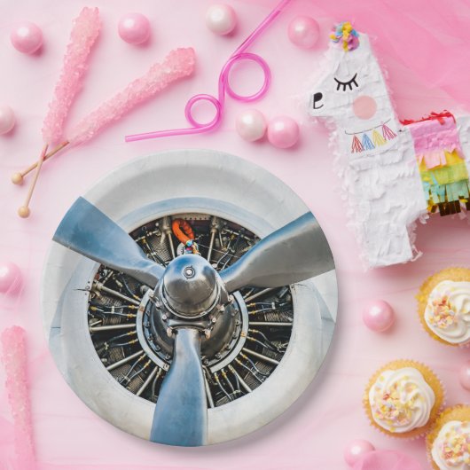 Douglas DC-3 Flugzeug. Propeller Pappteller (Party)