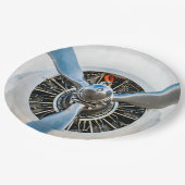 Douglas DC-3 Flugzeug. Propeller Pappteller (Schrägansicht)