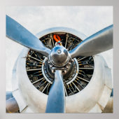 Douglas DC-3 Flugzeug. Propeller Poster (Vorne)