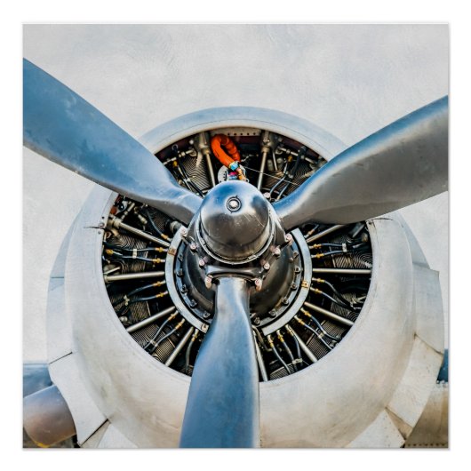 Douglas DC-3 Flugzeug. Propeller Poster (Vorderseite)