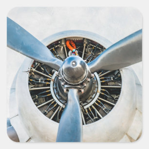 Douglas DC-3 Flugzeug. Propeller Quadratischer Aufkleber