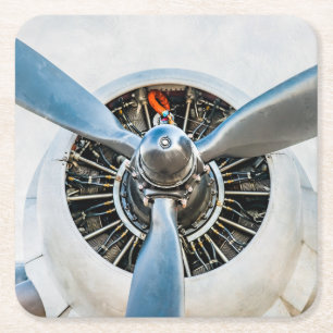 Douglas DC-3 Flugzeug. Propeller Rechteckiger Pappuntersetzer