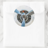 Douglas DC-3 Flugzeug. Propeller Runder Aufkleber (Tasche)