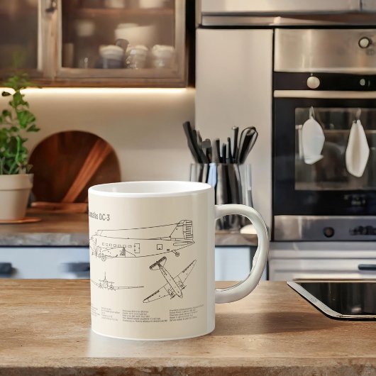 Douglas DC-3 - Flugzeugkonzept Zeichnend Pläne SD Kaffeetasse