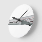 Douglas DC-3 Johnson Flying Service Runde Wanduhr (Winkel)