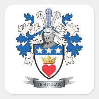 Douglas Familienwappen Coat of Arms Quadratischer Aufkleber