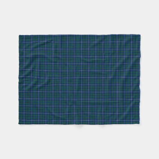 Douglas Family Navy Blue Modern Clan Tartan Fleecedecke (Vorderseite (Horizontal))