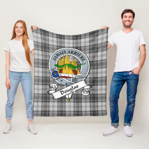 Douglas Gray Modern Clan Abzeichen Tartan Kariert Fleecedecke