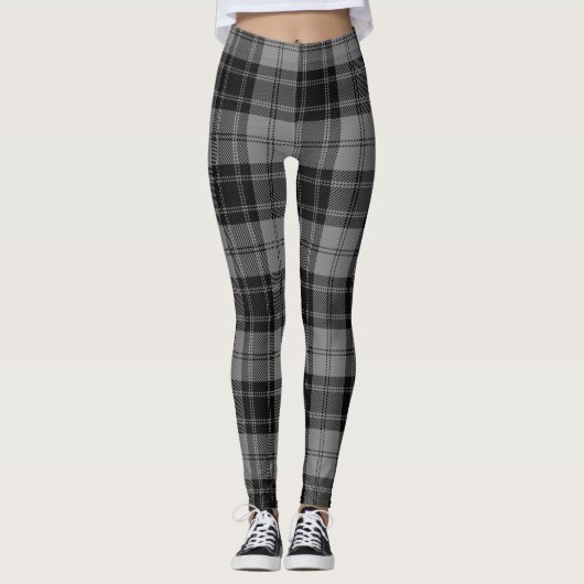 Douglas Gray Tartain Kariert Black Gray Leggings (Vorderseite)
