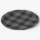 Douglas grey Tartan Pappteller (Schrägansicht)
