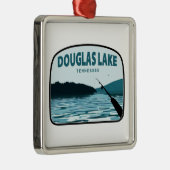 Douglas Lake Tennessee Fishing Rod Ornament Aus Metall (Rechts)