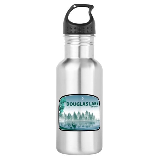 Douglas Lake Tennessee Hirsche Edelstahlflasche (Vorderseite)