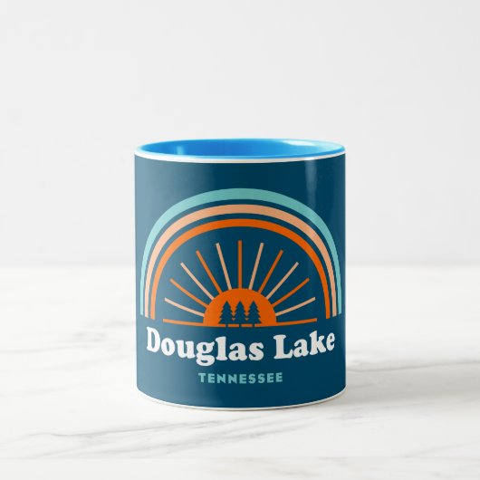 Douglas Lake Tennessee Rainbow Zweifarbige Tasse (Mittel)