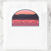 Douglas Lake Tennessee Red Sunrise Rechteckiger Aufkleber (Tasche)