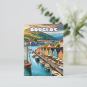 Douglas, Lebendhauptstadt der Insel Man Postkarte (Stehend Vorderseite)