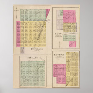 Douglas, Leon, Wingate und Latham, Kansas Poster