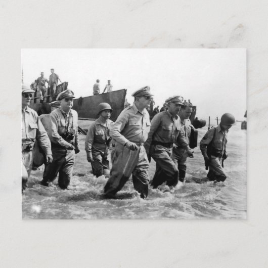Douglas MacArthur landet auf der Insel Leyte Phili Postkarte (Vorderseite)
