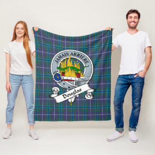 Douglas Modern Clan Abzeichen Tartan Kariert Fleecedecke