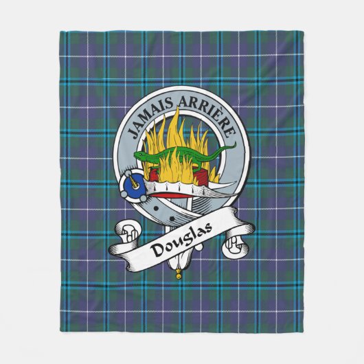 Douglas Modern Clan Abzeichen Tartan Kariert Fleecedecke (Vorderseite)