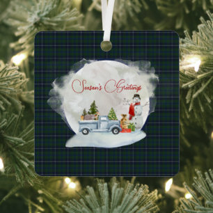Douglas Modern Original Scottish Tartan Ornament Aus Metall