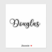 Douglas Name - Handgeschriebene Kalligrafie Aufkleber (Blatt)