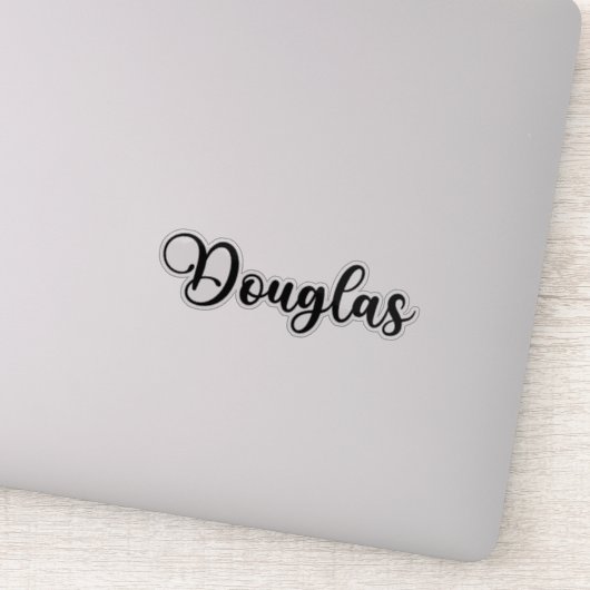 Douglas Name - Handgeschriebene Kalligrafie Aufkleber (Detail)