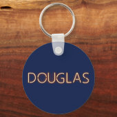 Douglas Name in leuchtenden Neonleuchten Schlüsselanhänger (Vorderseite)