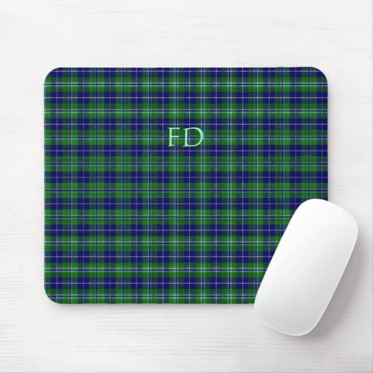 Douglas Offiziell Tartan mit Monogramm/Initialen Mousepad (Mit Mouse)