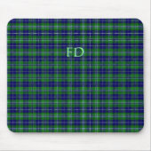 Douglas Offiziell Tartan mit Monogramm/Initialen Mousepad (Vorne)