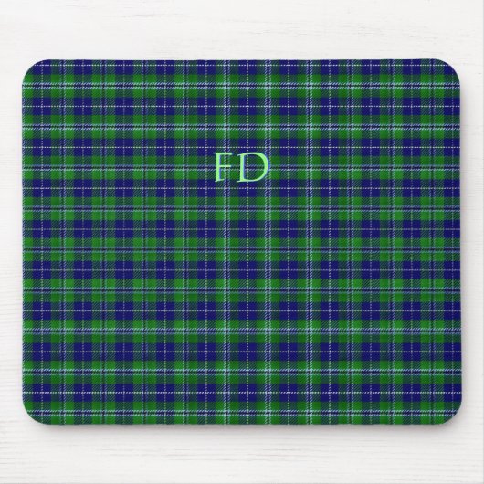Douglas Offiziell Tartan mit Monogramm/Initialen Mousepad (Vorne)