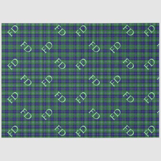 Douglas Offiziell Tartan mit Monogramm/Initialen Seidenpapier (Vorderseite)