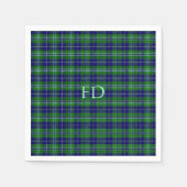 Douglas Offiziell Tartan mit Monogramm/Initialen Serviette (Vorderseite)