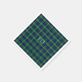 Douglas Offiziell Tartan mit Monogramm/Initialen Serviette (Ecke)