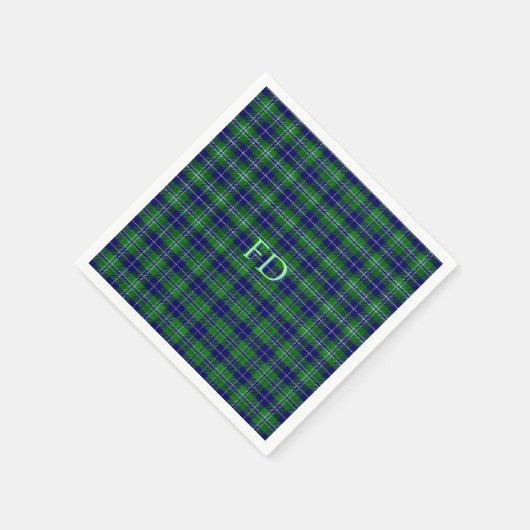 Douglas Offiziell Tartan mit Monogramm/Initialen Serviette (Ecke)