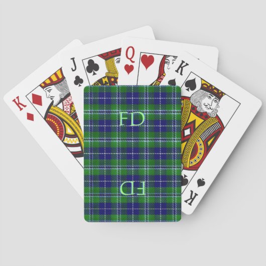 Douglas Offiziell Tartan mit Monogramm/Initialen Spielkarten (Rückseite)
