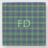 Douglas Offiziell Tartan mit Monogramm/Initialen Steinuntersetzer (Vorderseite)