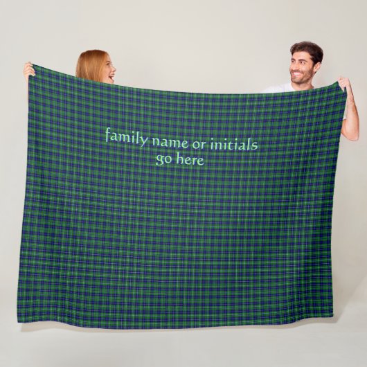 Douglas Offiziell Tartan mit Monogramm/Name Fleecedecke (Beispiel)