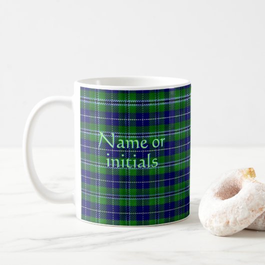 Douglas Offiziell Tartan mit Monogramm/Name Kaffeetasse (Mit Donut)