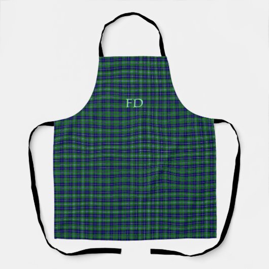 Douglas Offiziell Tartan mit Monogramm/Name Schürze (Vorderseite)
