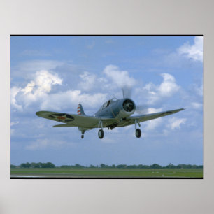 Douglas SBD Dauntless, Flying, Front_WWII-Flugzeug Poster